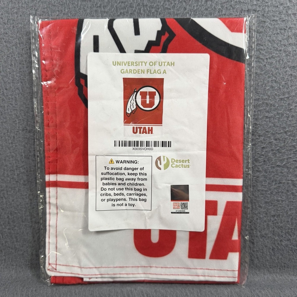University of Utah Utes Double Sided Garden Flag 12x18 Inch Desert Cactus